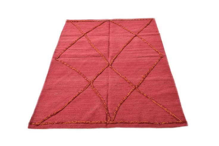 Detail image of 3' 6 x 4' 11 Hand Woven Kilim Modern Wool Rug