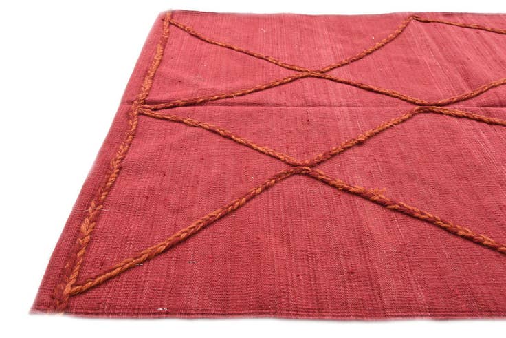 Detail image of 3' 6 x 4' 11 Hand Woven Kilim Modern Wool Rug