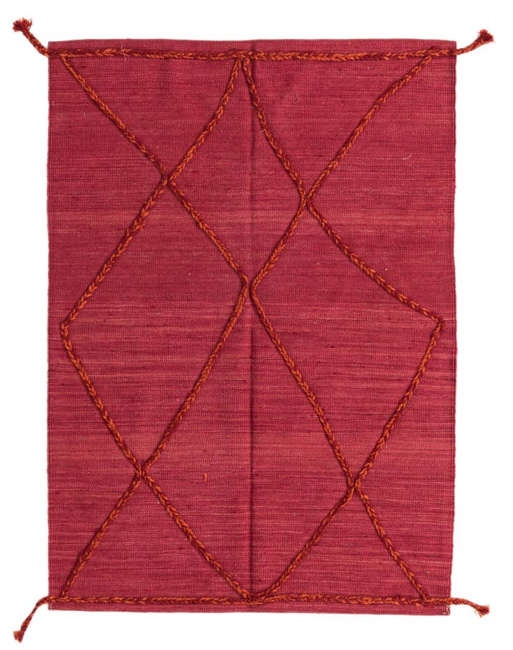 Detail image of 3' 6 x 4' 11 Hand Woven Kilim Modern Wool Rug