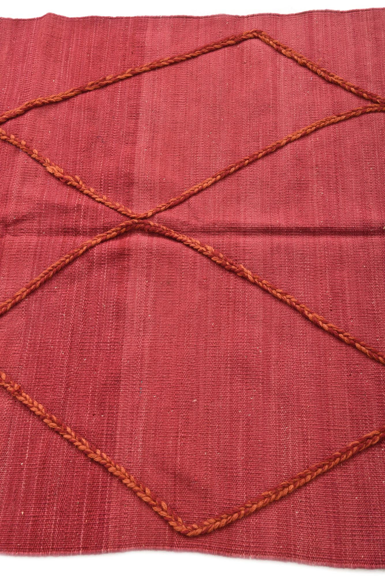 3' 4 x 4' 11 Hand Woven Kilim Modern Wool Rug