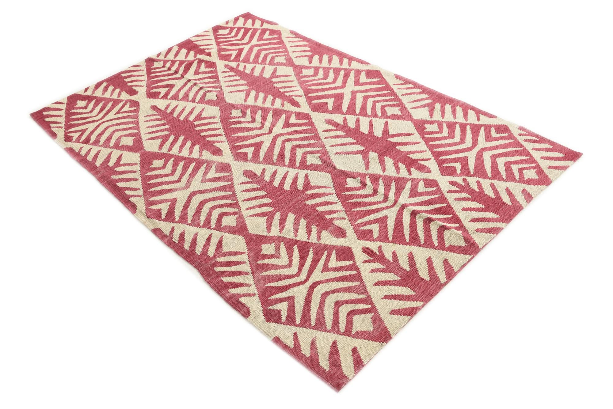 4' 5 x 6' 5 Hand Woven Kilim Modern Wool Rug