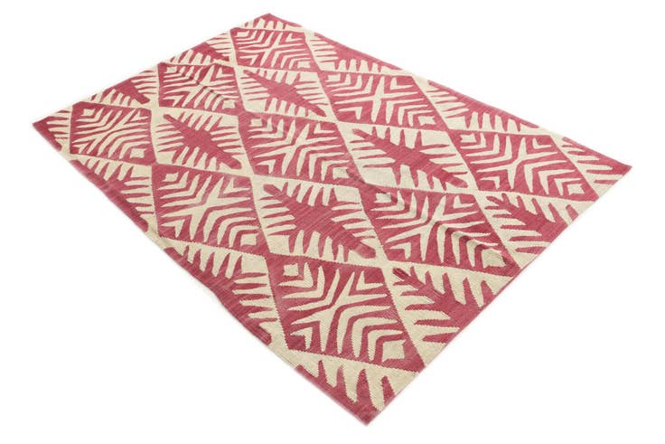 Detail image of 4' 5 x 6' 5 Hand Woven Kilim Modern Wool Rug