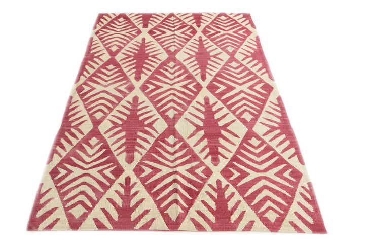 4' 5 x 6' 5 Hand Woven Kilim Modern Wool Rug