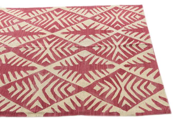 4' 5 x 6' 5 Hand Woven Kilim Modern Wool Rug