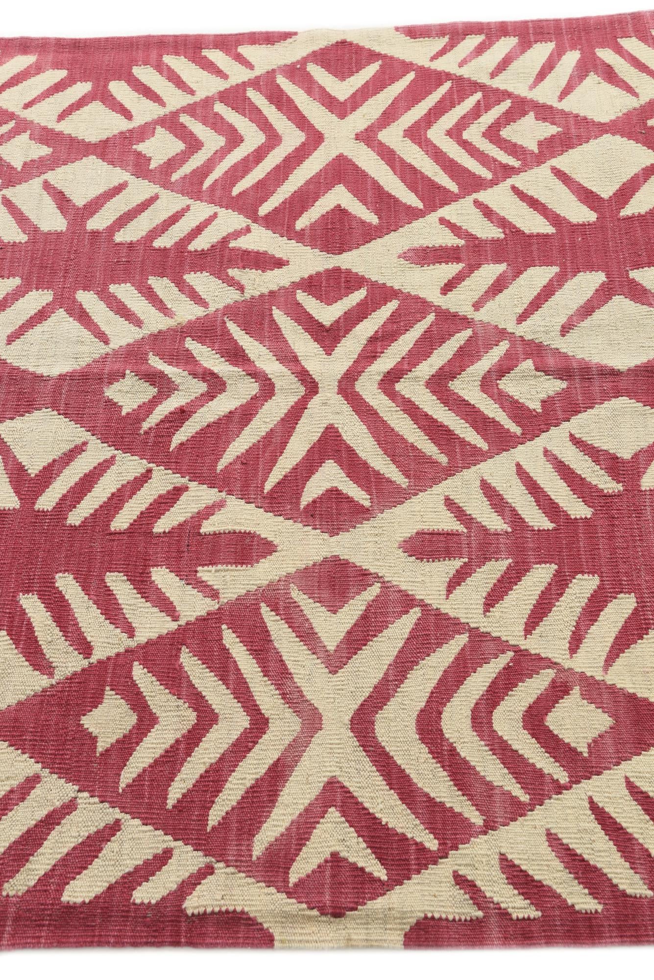 4' 5 x 6' 5 Hand Woven Kilim Modern Wool Rug