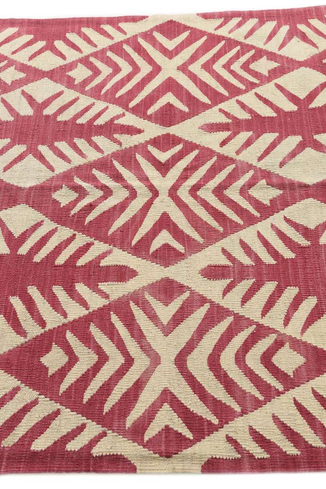 4' 5 x 6' 5 Hand Woven Kilim Modern Wool Rug