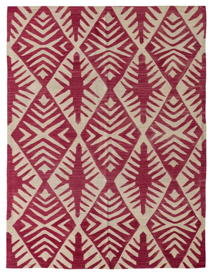 Detail image of 4' 5 x 6' 5 Hand Woven Kilim Modern Wool Rug