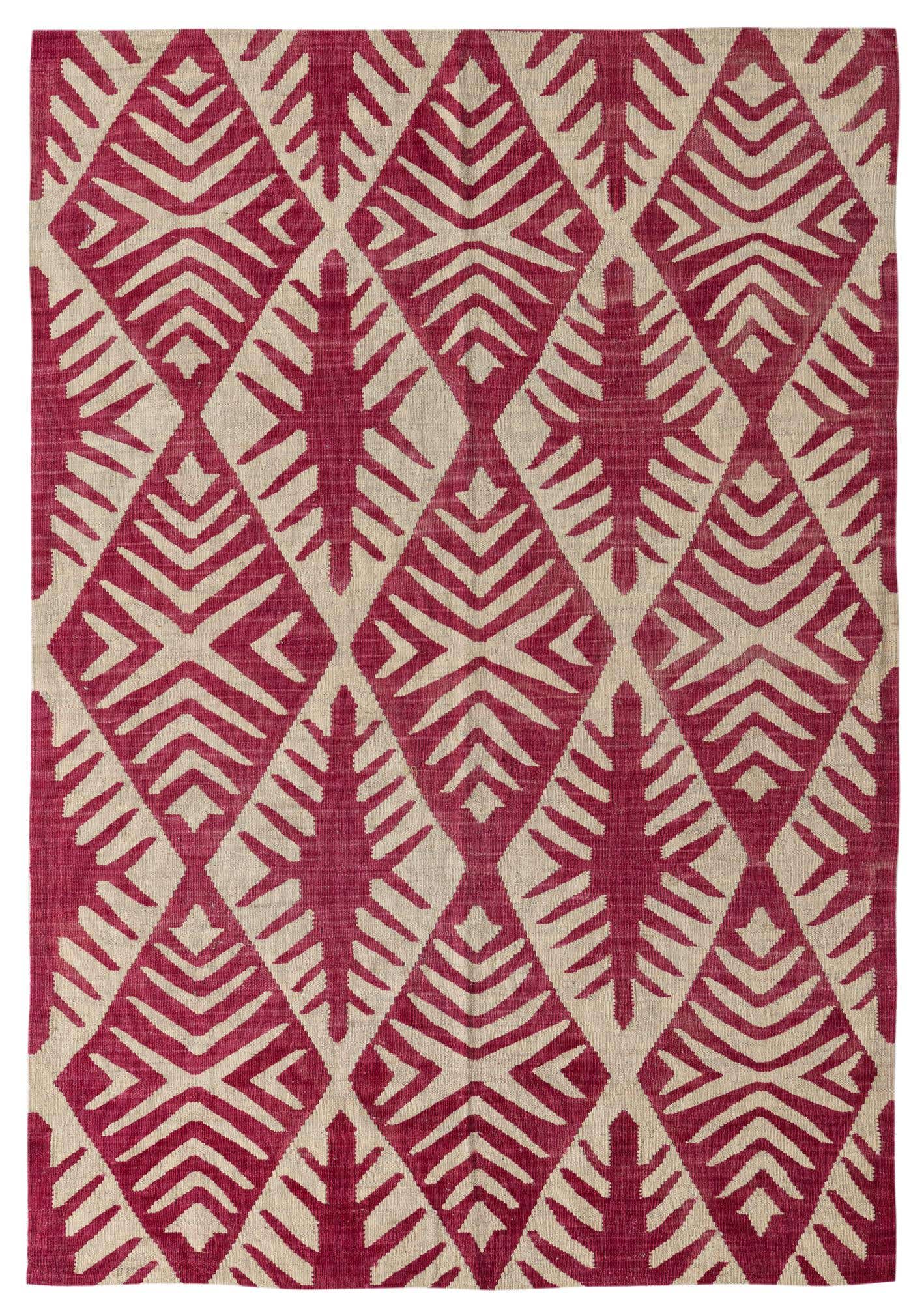 4' 5 x 6' 5 Hand Woven Kilim Modern Wool Rug