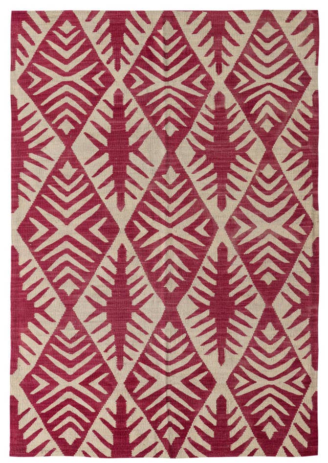 Detail image of 4' 5 x 6' 5 Hand Woven Kilim Modern Wool Rug