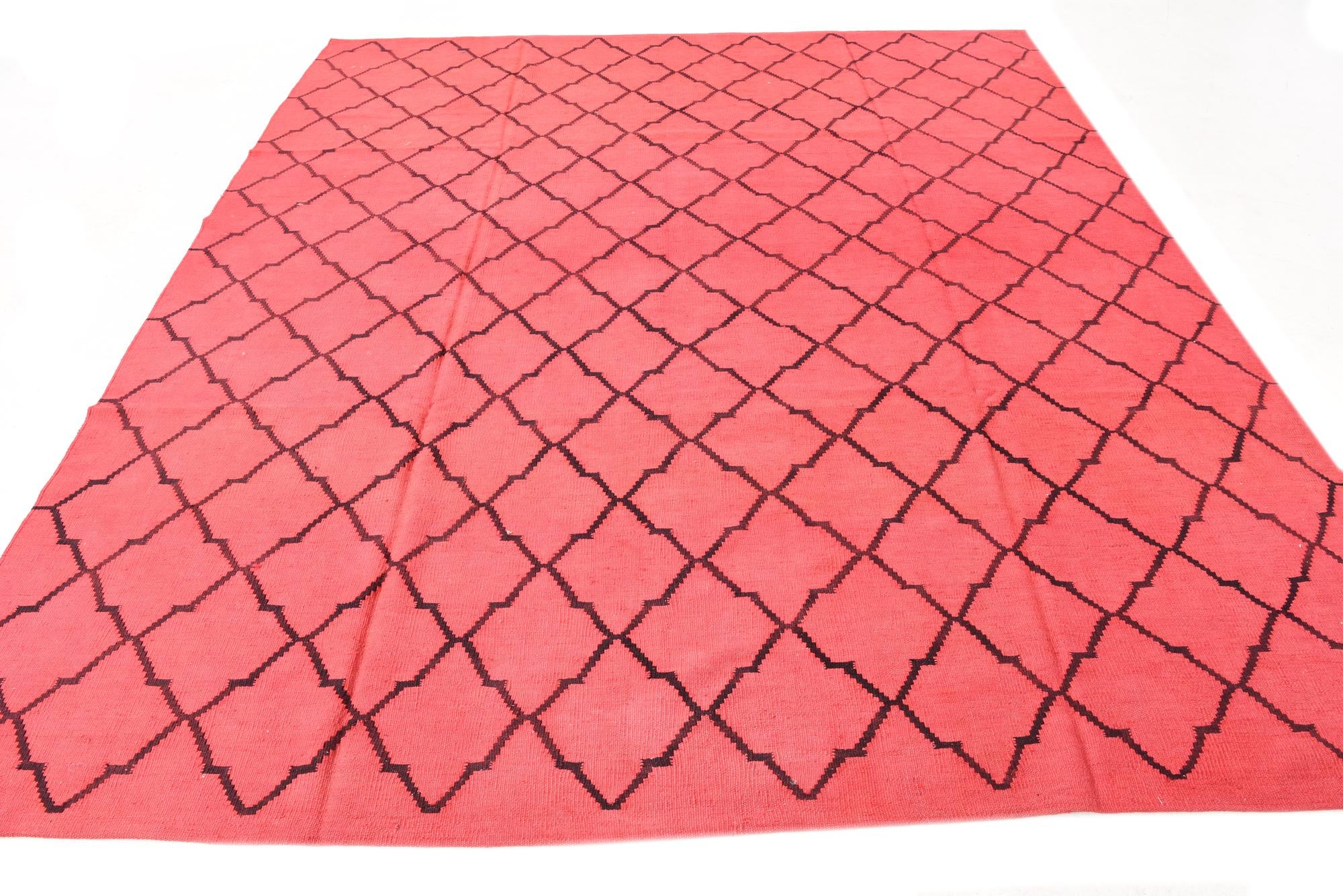 8' 4 x 9' 7 Hand Woven Kilim Modern Wool Rug