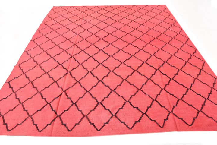 8' 4 x 9' 7 Hand Woven Kilim Modern Wool Rug