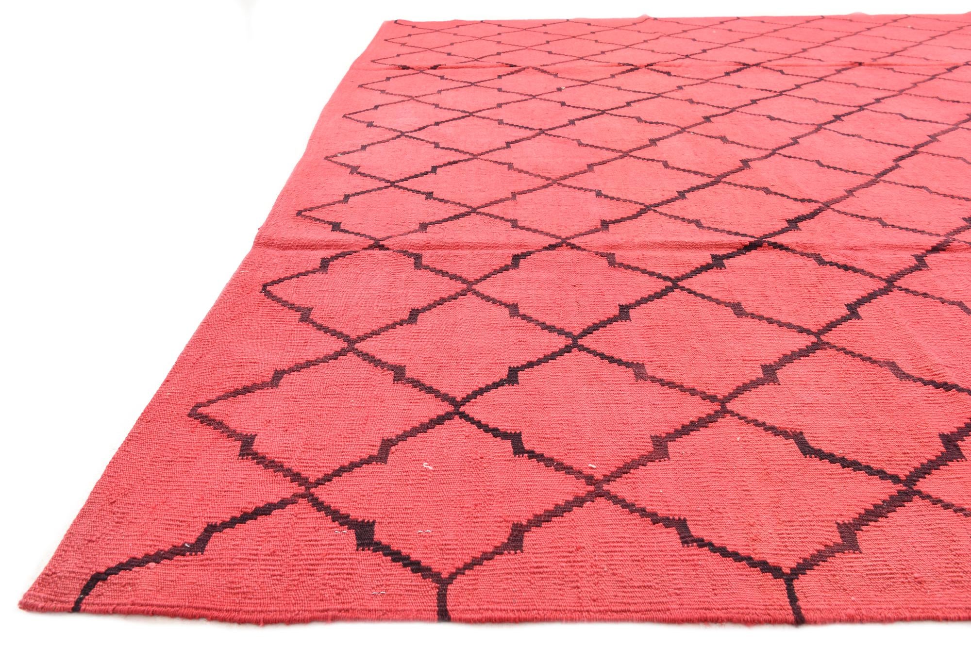 8' 4 x 9' 7 Hand Woven Kilim Modern Wool Rug