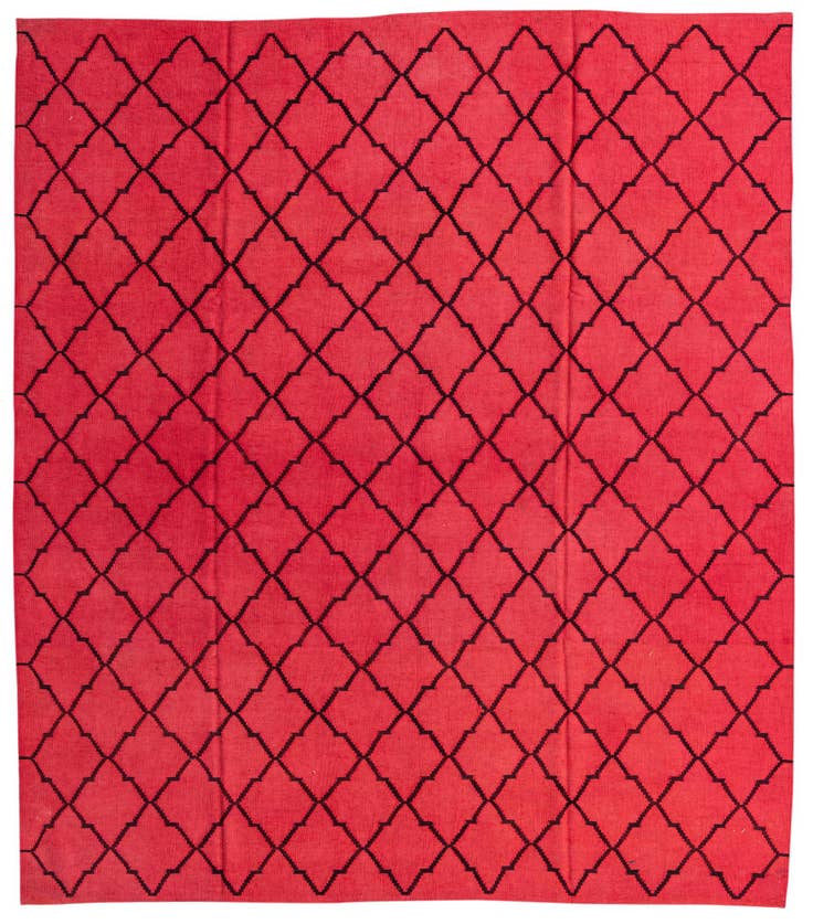 Detail image of 8' 4 x 9' 7 Hand Woven Kilim Modern Wool Rug