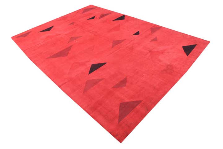 6' 10 x 9' 7 Hand Woven Kilim Modern Wool Rug