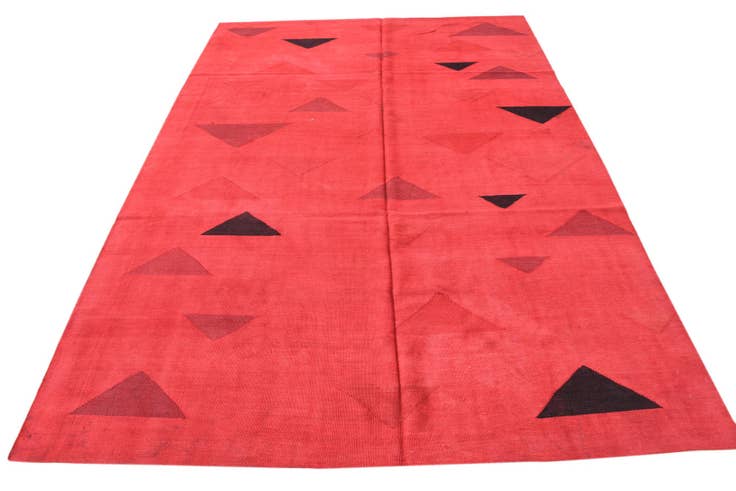 Detail image of 6' 10 x 9' 7 Hand Woven Kilim Modern Wool Rug