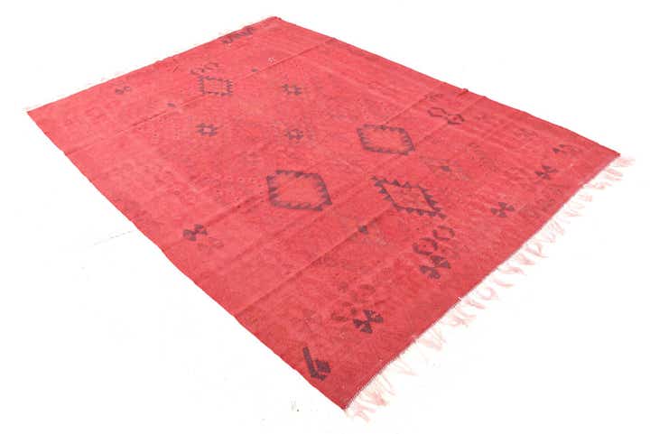 5' 7 x 8' Hand Woven Kilim Modern Wool Rug