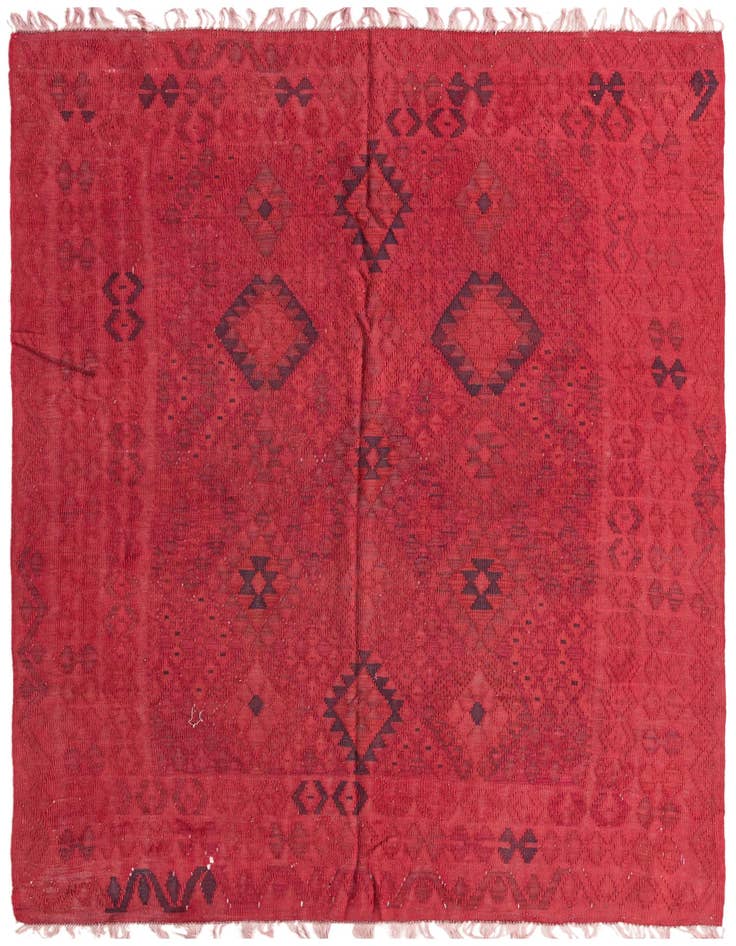 Detail image of 5' 7 x 8' Hand Woven Kilim Modern Wool Rug