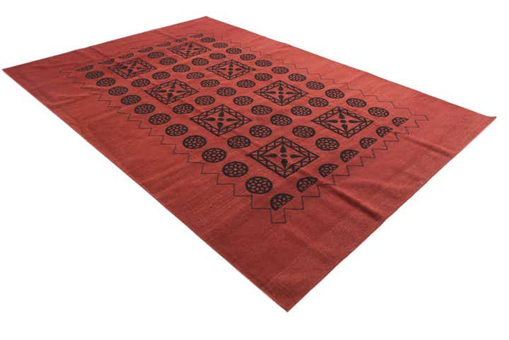 7' 5 x 10' 8 Hand Woven Kilim Modern Wool Rug