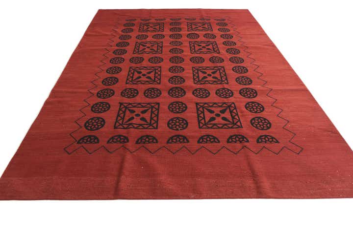 7' 5 x 10' 8 Hand Woven Kilim Modern Wool Rug