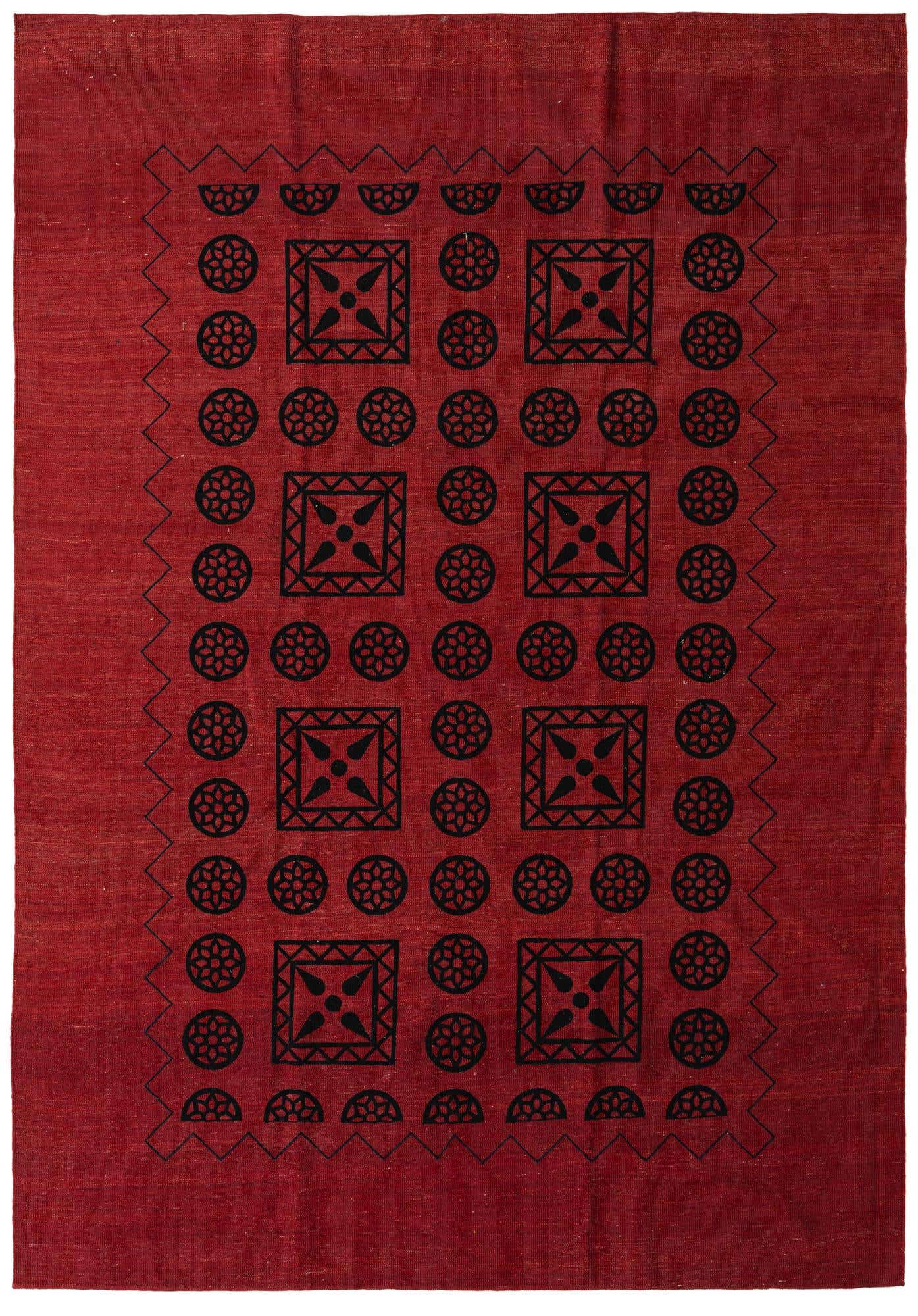 7' 5 x 10' 8 Hand Woven Kilim Modern Wool Rug
