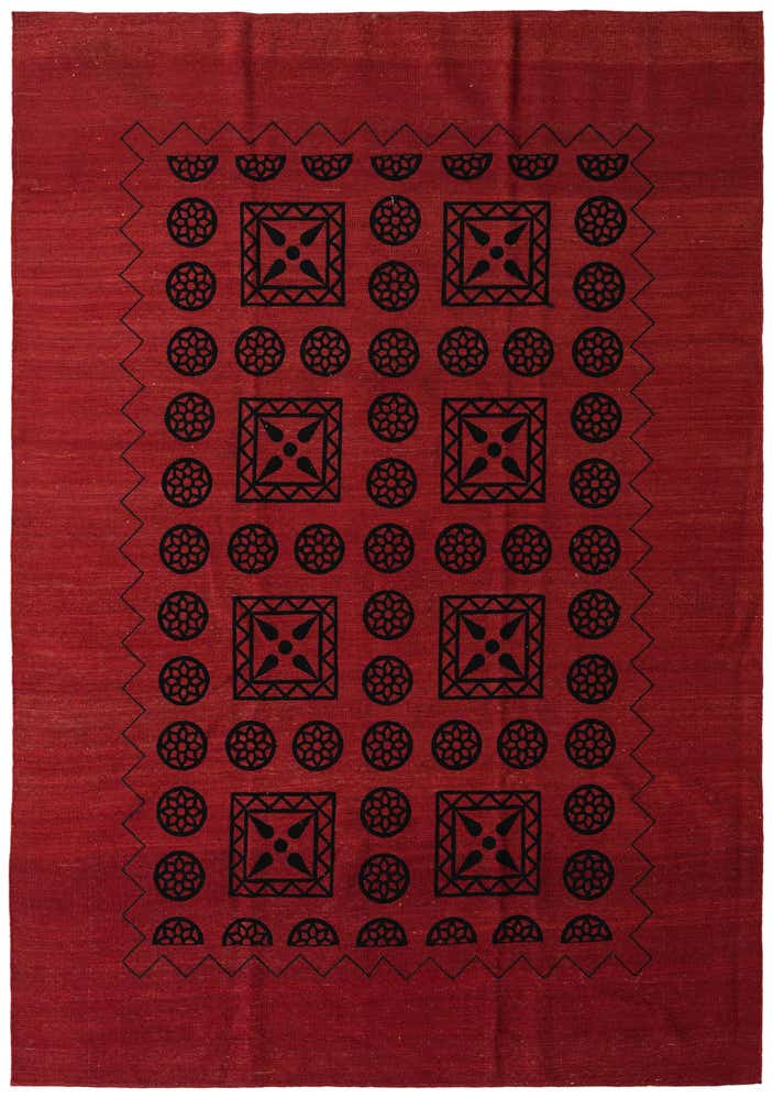 7' 5 x 10' 8 Hand Woven Kilim Modern Wool Rug