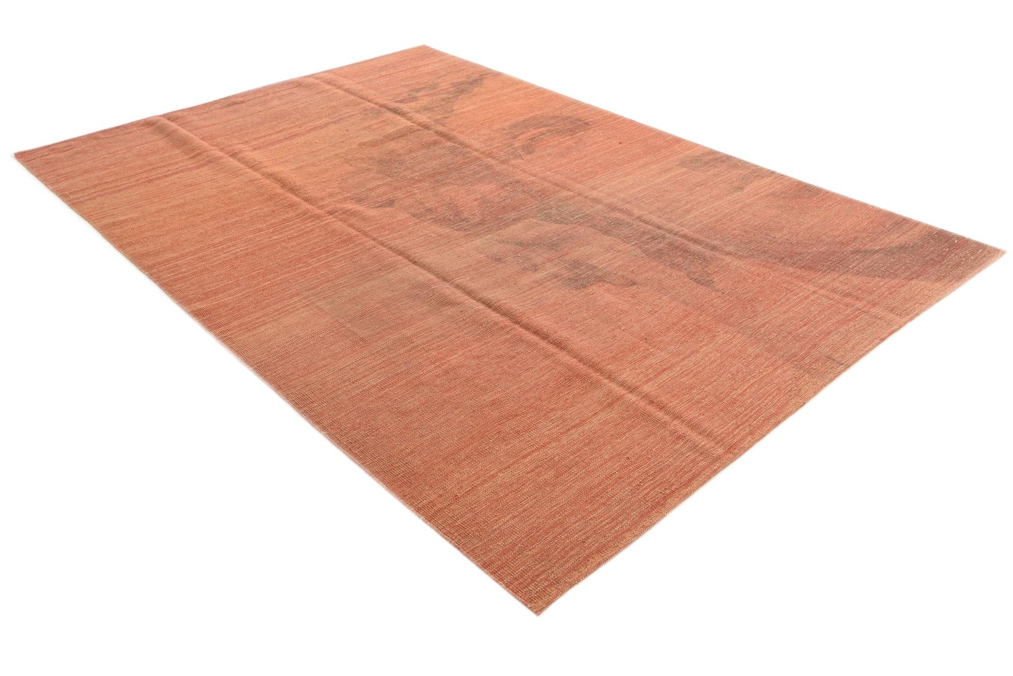 6' 8 x 9' 9 Hand Woven Kilim Modern Wool Rug