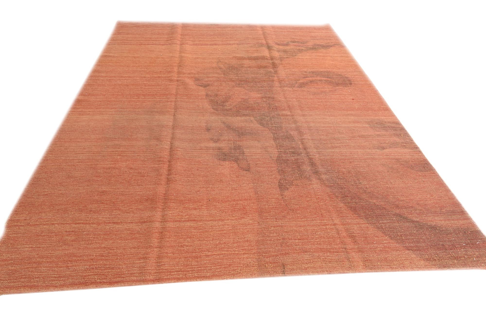 6' 8 x 9' 9 Hand Woven Kilim Modern Wool Rug