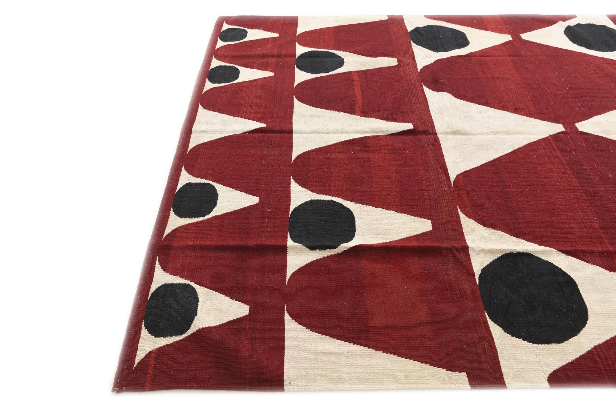 6' 7 x 9' 8 Hand Woven Kilim Modern Wool Rug