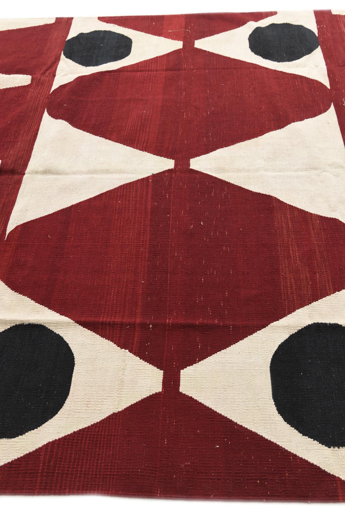 6' 7 x 9' 8 Hand Woven Kilim Modern Wool Rug