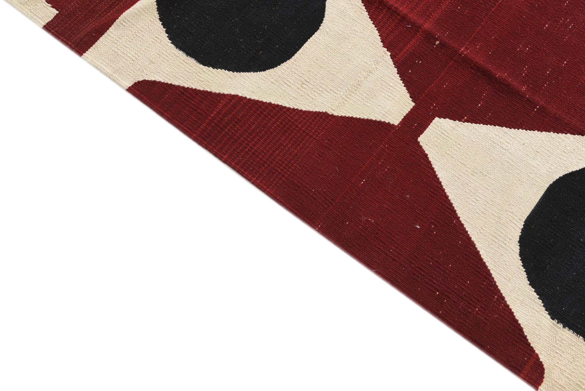 6' 7 x 9' 8 Hand Woven Kilim Modern Wool Rug