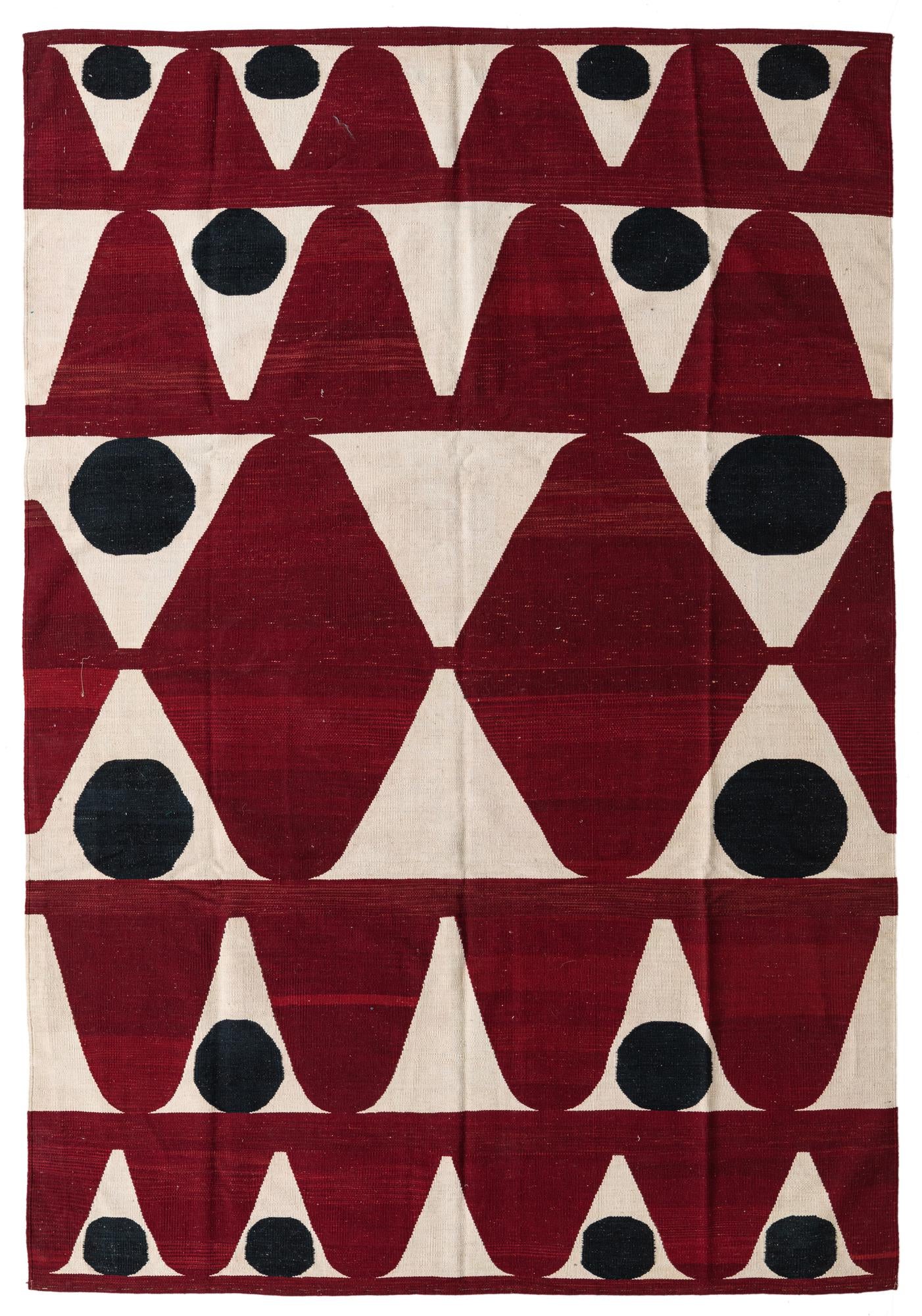 6' 7 x 9' 8 Hand Woven Kilim Modern Wool Rug