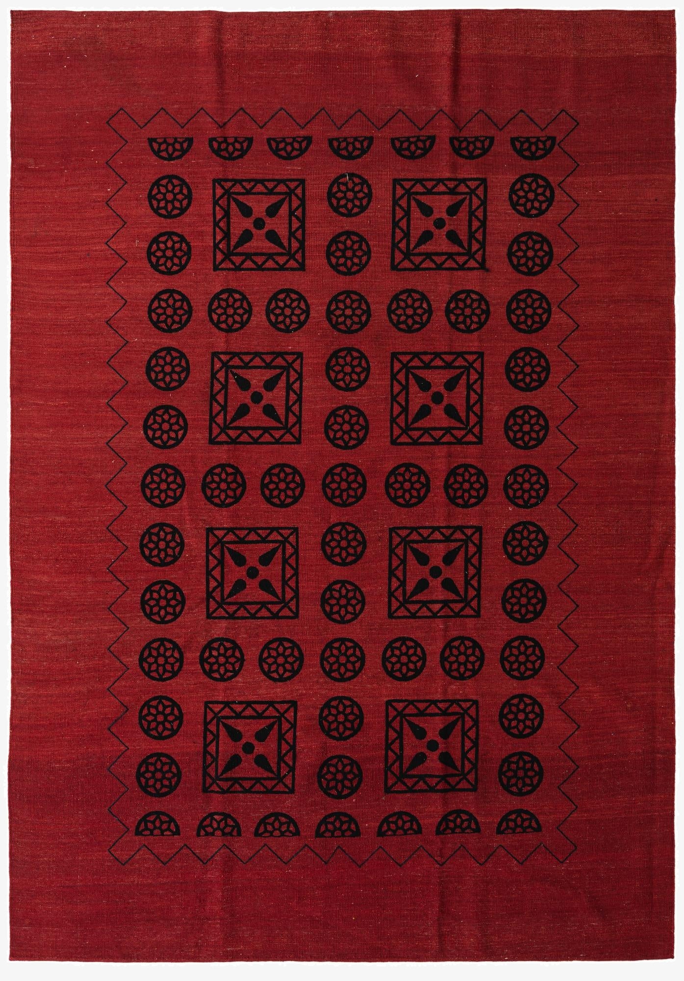7' 5 x 10' 8  Hand Woven Kilim Modern Wool Rug