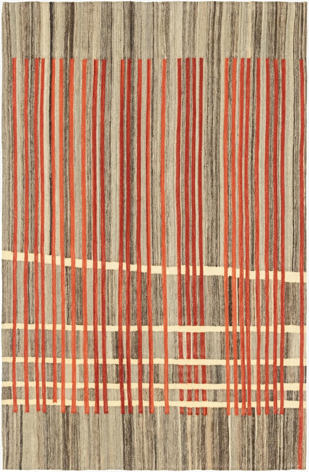 5' 6 x 8' 5  Hand Woven Kilim Modern Wool Rug