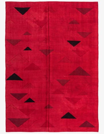 6' 10 x 9' 7 Hand Woven Kilim Modern Wool Rug