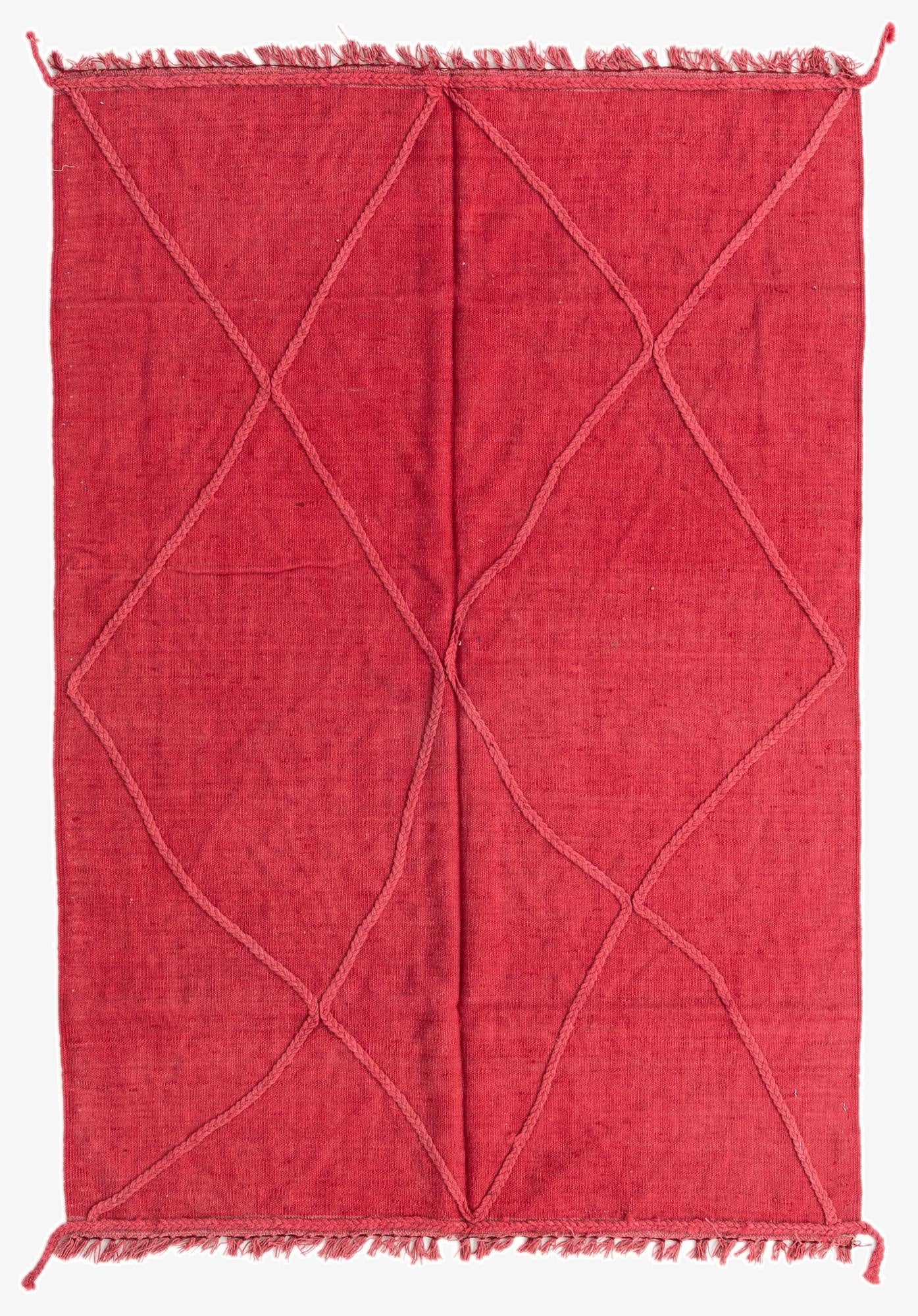 4' 3 x 6' 1  Hand Woven Kilim Modern Wool Rug