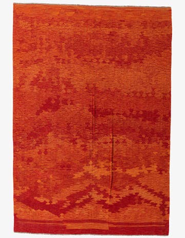6' 8 x 9' 6 Hand Woven Kilim Modern Wool Rug