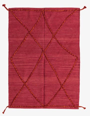 3' 6 x 4' 11 Hand Woven Kilim Modern Wool Rug