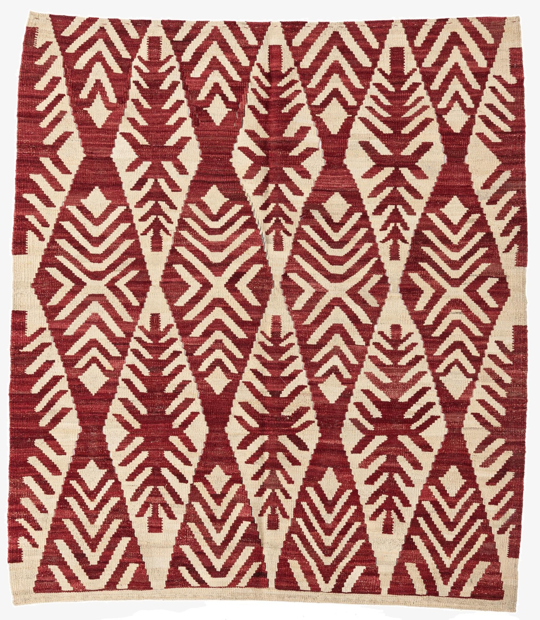 4' 9 x 5' 6  Hand Woven Kilim Modern Wool Rug