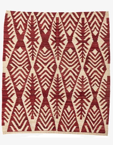 4' 9 x 5' 6 Hand Woven Kilim Modern Wool Rug