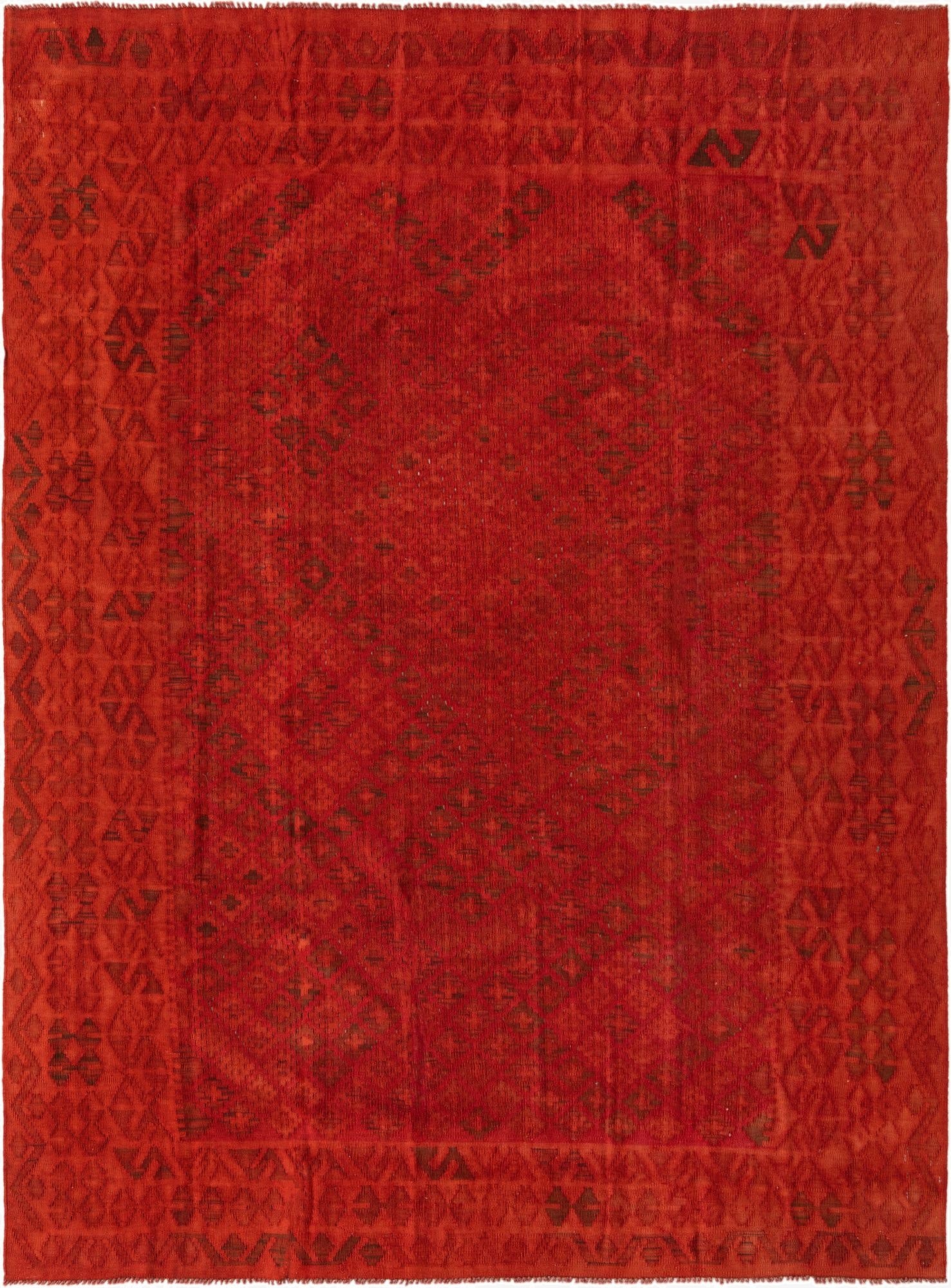 7' x 9' 6  Hand Woven Kilim Modern Wool Rug