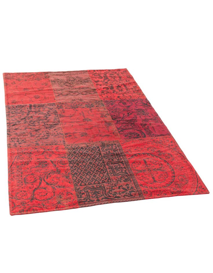 Detail image of 4' 6 x 7' 6 Hand Knotted Kilim Patchwork Wool Rug