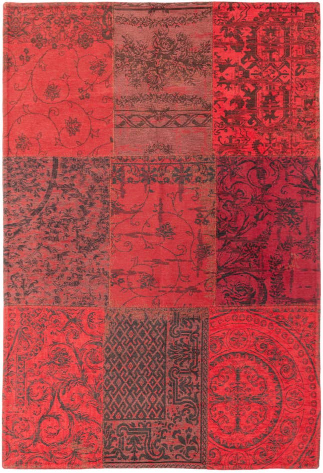 Detail image of 4' 6 x 7' 6 Hand Knotted Kilim Patchwork Wool Rug
