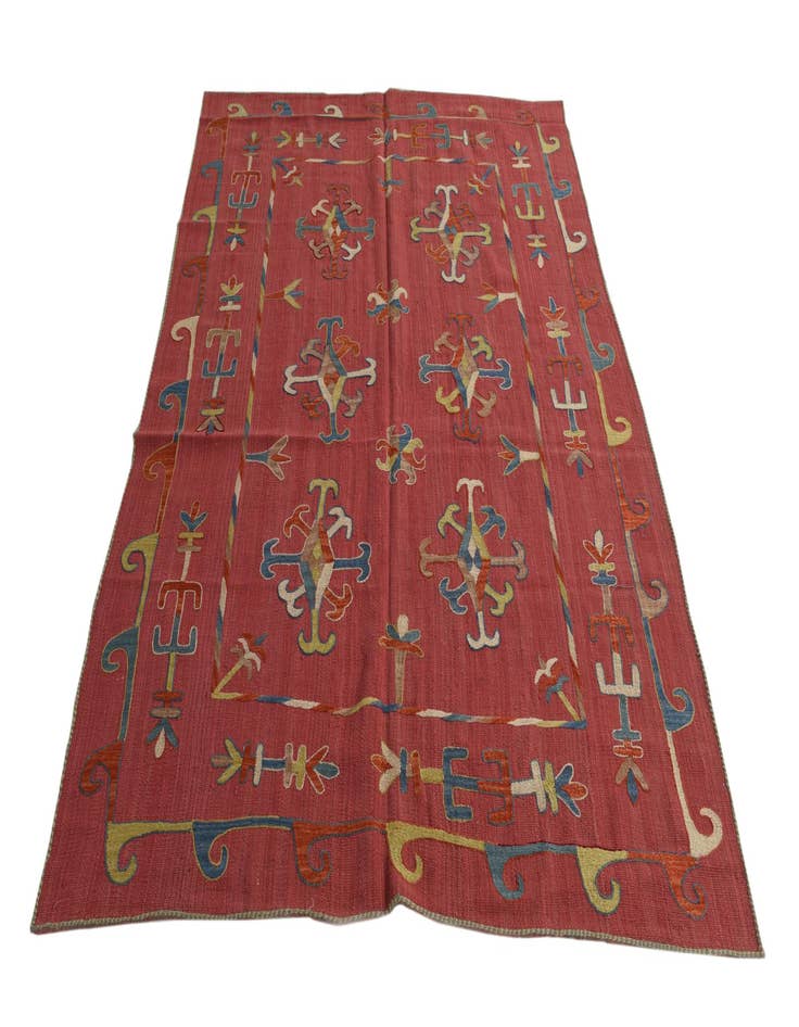 Detail image of 5' 5 x 7' 4  Hand Woven Kilim Suzani Wool Rug