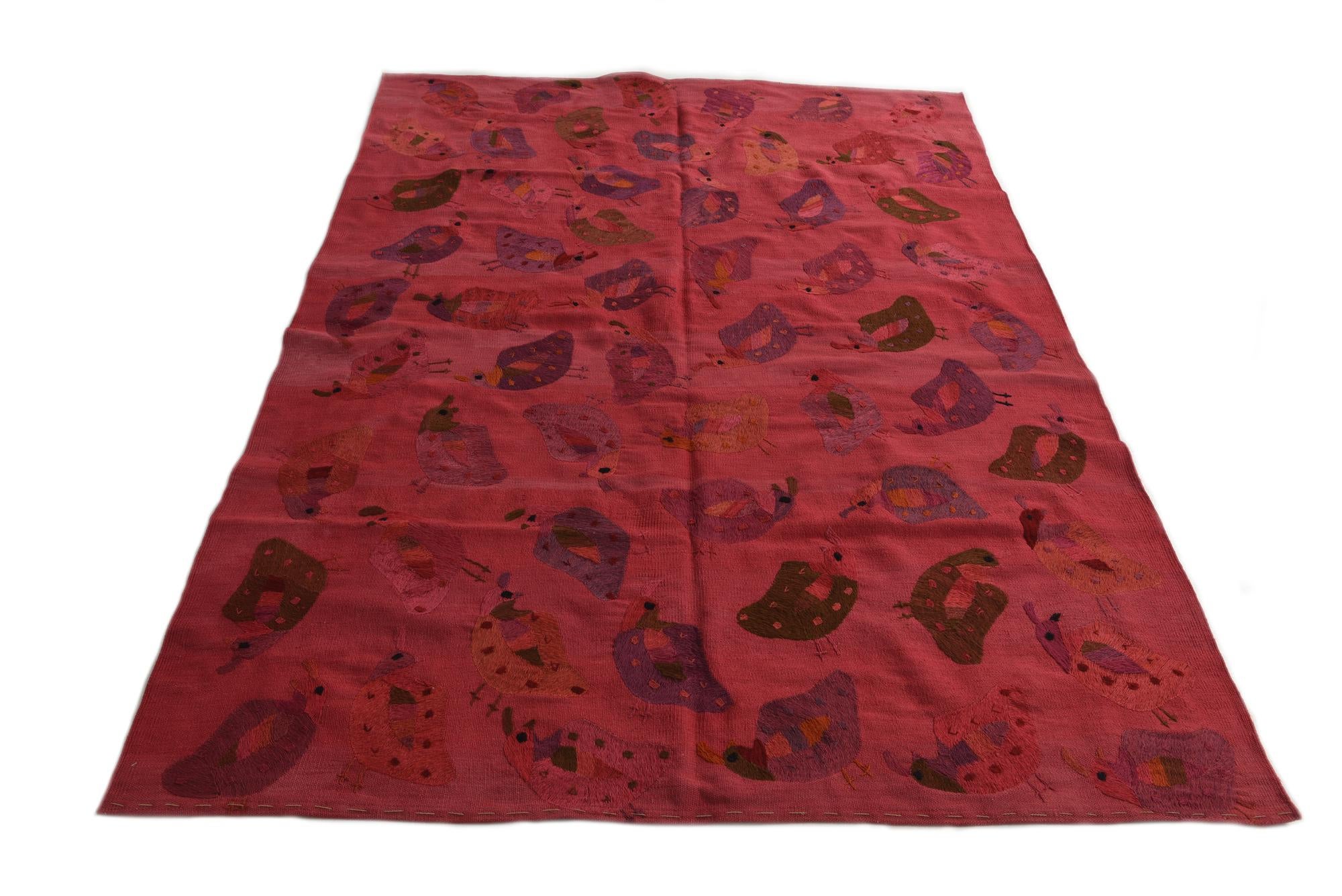 5' 6 x 7' 6 Hand Woven Kilim Suzani Wool Rug
