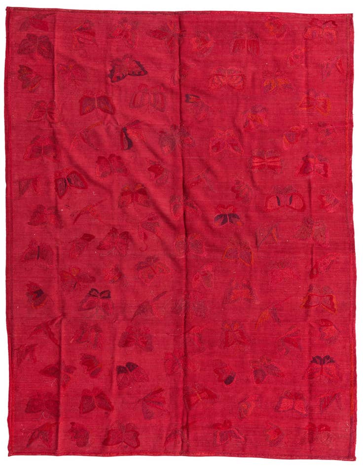 Detail image of 6' 3 x 9' 3 Hand Woven Kilim Suzani Wool Rug