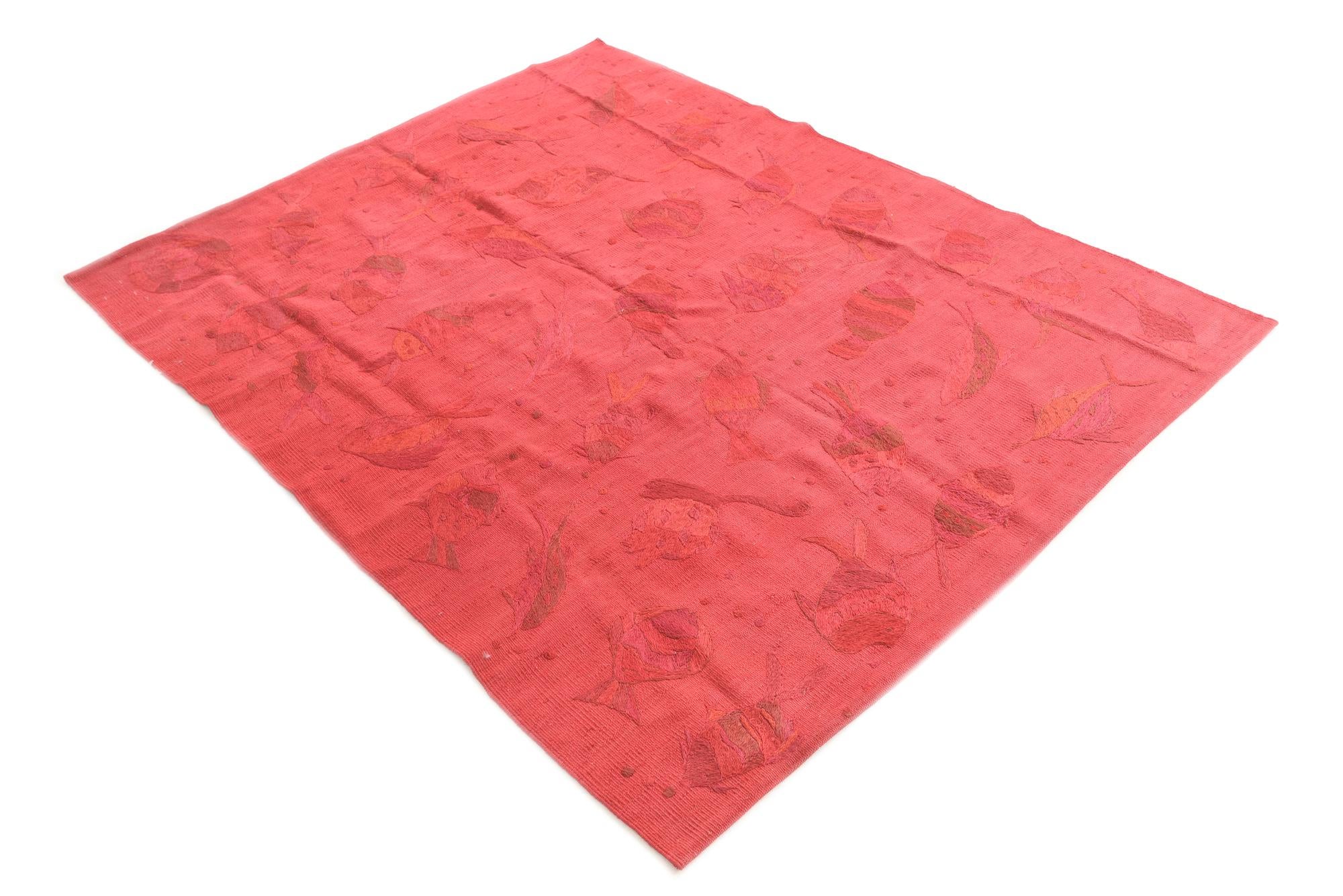 4' 10 x 6' 2 Hand Woven Kilim Suzani Wool Rug