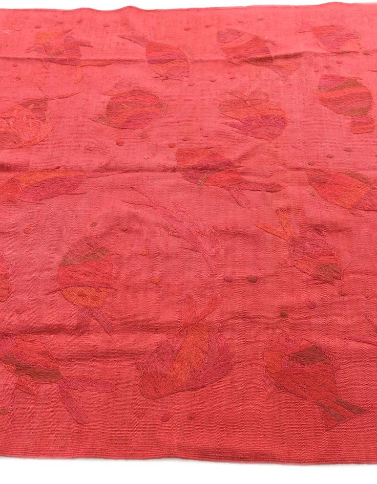 Detail image of 4' 10 x 6' 2  Hand Woven Kilim Suzani Wool Rug