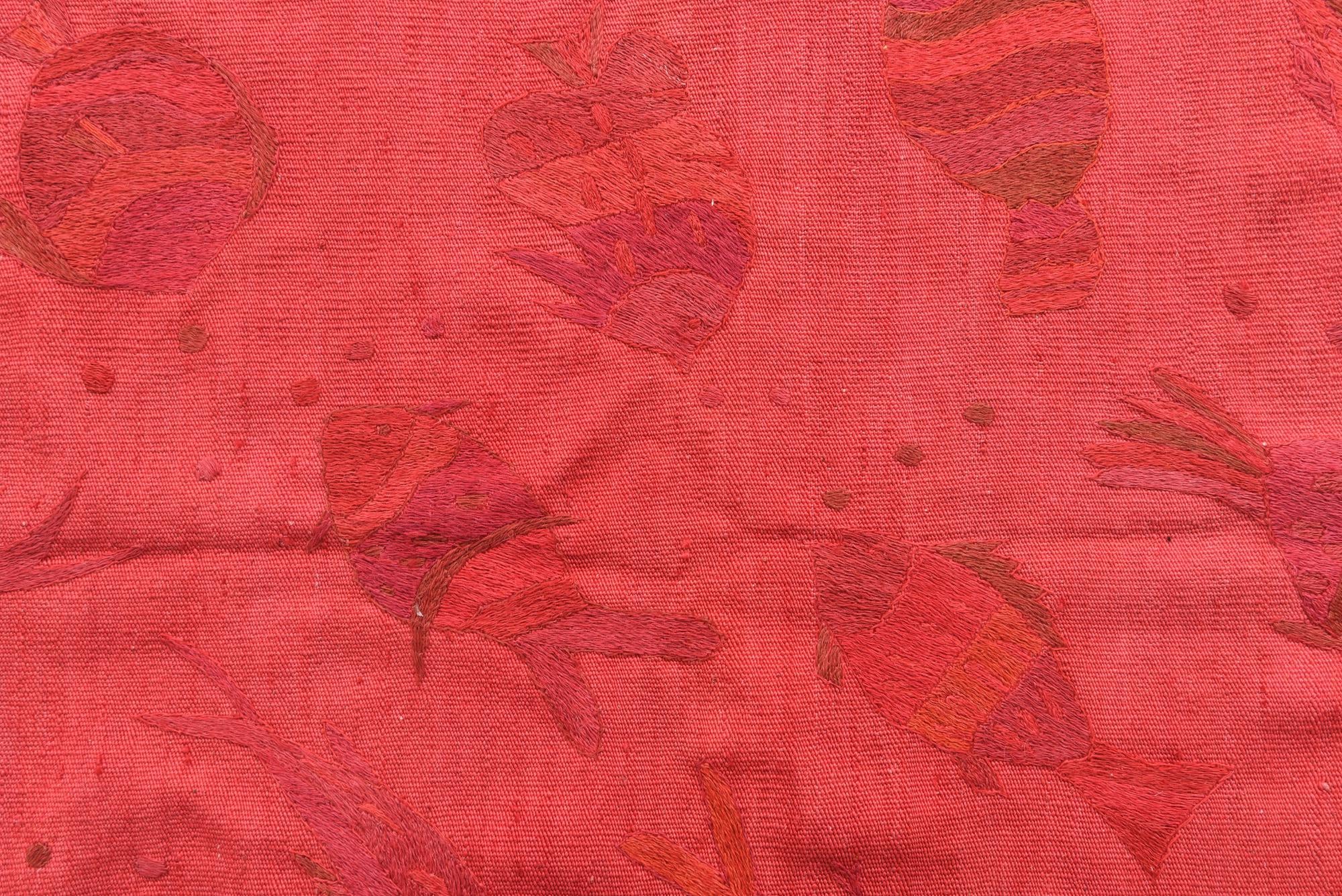 4' 10 x 6' 2 Hand Woven Kilim Suzani Wool Rug