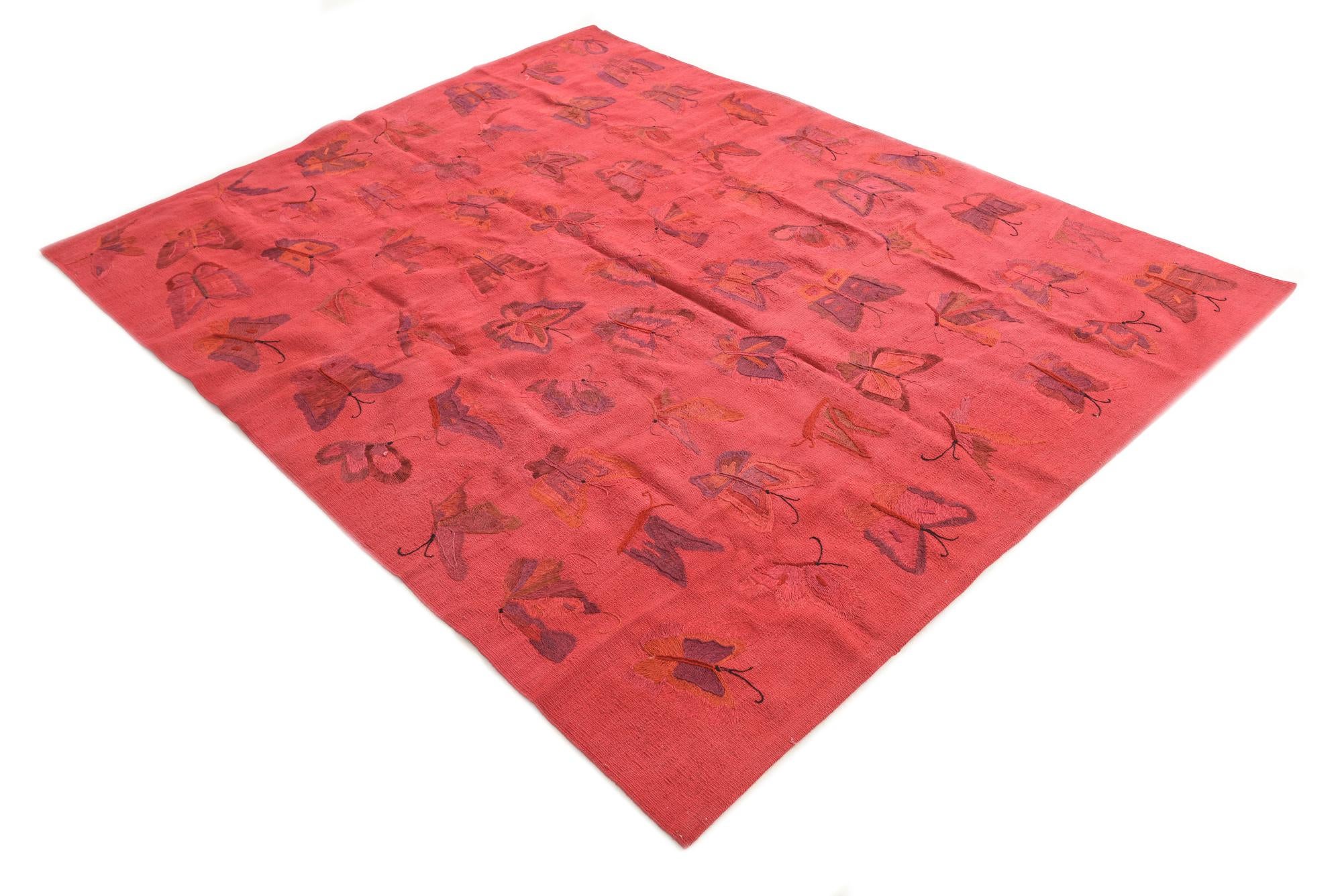 6' x 7' 6 Hand Woven Kilim Suzani Wool Rug