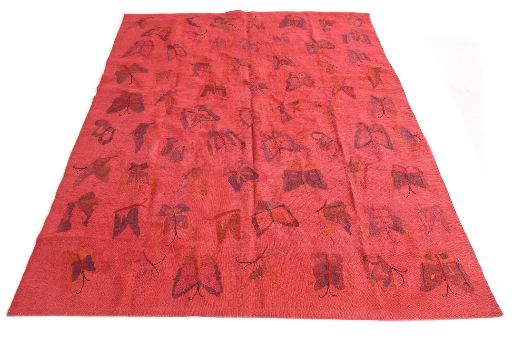 6' x 7' 6 Hand Woven Kilim Suzani Wool Rug